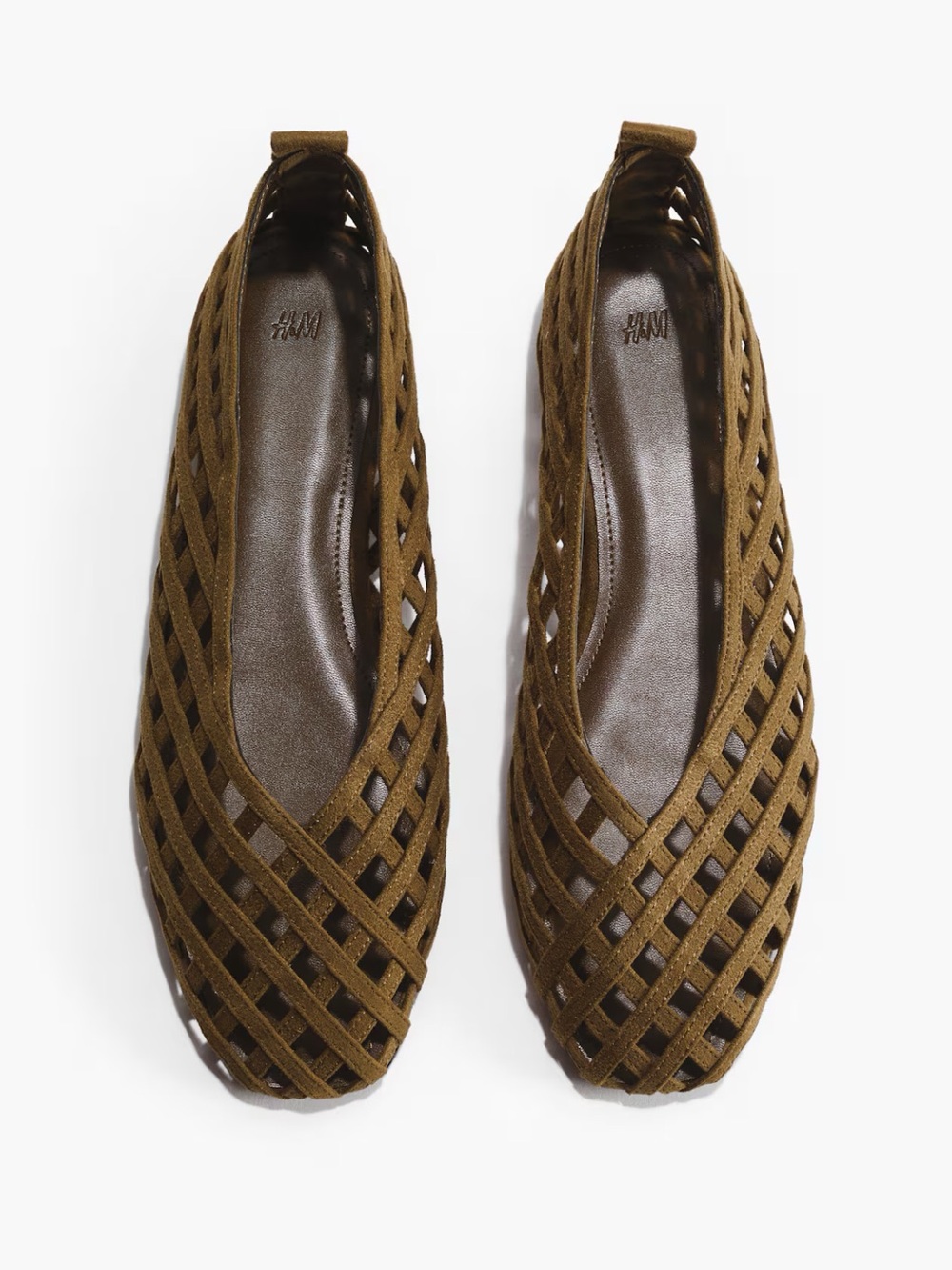 BRAIDED-LOOK BALLET FLATS